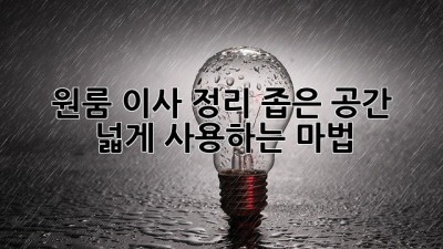 원룸 이사 정리: 좁은 공간, 넓게 사용하는 마법! ✨